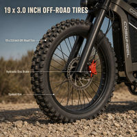 Vélo électrique tout-terrain COSWHEEL R19, 7 vitesses, pneus tout-terrain de 19 pouces, 250W, 72V, batterie amovible de 40Ah, suspension intégrale