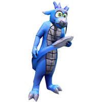 Costume de dragon gonflable amusant pour adultes rose et bleu à vendre