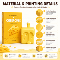 Boîtes d'emballage personnalisées en papier avec logo en relief, écologiques, biodégradables, en matériaux recyclés, avec paillettes, pour préservatifs, OEM ODM