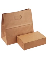 Sacs d'emballage en papier kraft kaki faits à la main automatique pour restaurant Sac à emporter personnalisé pour aliments