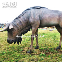 Zoo Park Décoration Statue de girafe télécommandée Modèle animal en fibre de verre réaliste pour enfants et parc d'attractions