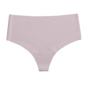 Taglie forti un pezzo in tinta unita <span class=keywords><strong>perizoma</strong></span> di metà altezza per le donne senza cuciture elegante e traspirante in Nylon Spandex senza cuciture - Product Image 3