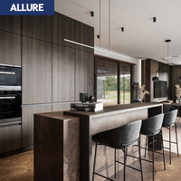 Ensemble de luxe en bois massif européen sans cadre, armoires de Bar de cuisine royale haute fonctionnelle