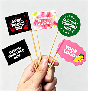 Palillos Decorativos con Bandera para Comida, Personalizados para Restaurantes, Bares, Cócteles, Hamburguesas, Sándwiches, Pasteles, Mini Palillos con Bandera de 6.5cm para Decoración de Alimentos - Product Image 1