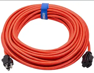 SJTW-cable de extensión para exteriores 16/3, 3 clavijas, naranja, resistente al agua y a la intemperie, retardante de llama, Purpo General, 50 pies