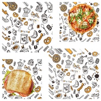 Papier alimentaire fin anti-graisse enduit de silicone biodégradable double face à motif personnalisé pour biscuits, lait, sandwichs, gelées et sucettes