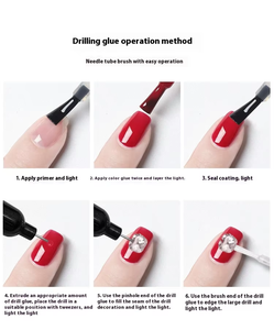 Colle à strass pour ongles transparente 8 ml, gel liquide acrylique, adhésif pour cristaux de diamant, étiquette personnalisée, utilisation professionnelle en salon de manucure - Product Image 5