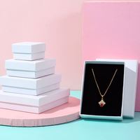 Boîte de rangement pour bijoux de luxe, collier, bracelet, avec logo personnalisé, couleur blanche, emballage cadeau en papier avec couvercle
