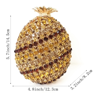 Women <b>Cute</b> Pineapple Rhinestones Clutch <b>Purse</b> Glitter Removable Chain Crystal Evening Bag for Cosplay Party Christmas - Product Image 3