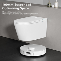 WC intelligent monobloc automatique avec siège chauffant, séchage à l'air, cuvette en céramique, design moderne, fixation murale, chasse d'eau à capteur au pied
