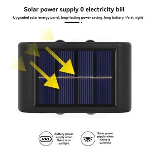 Lámpara Solar de Pared de 4 LED, Impermeable, para Exteriores, Ilumina Hacia Arriba y Hacia Abajo, Decoración para Jardín, Patio y Hogar, Luces Solares Exteriores - Product Image 3