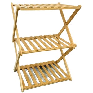 Bamboo Three Tier Floor <b>Shelf</b> Multifunctional Storage <b>Rack</b> For Kitchen Bathroom Dormitory Home Use Standing Type Minimalist - Product Image 2