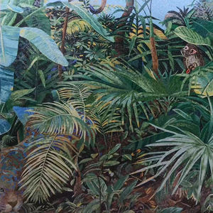 קלאסי יער גשם טרופי עם בעלי החיים עיצוב Handcutting קרח ירקן זכוכית פסיפס קיר דקו קיר אריחי - Product Image 3