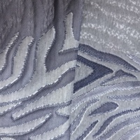 Tissu en polyester respirant et extensible à motif abstrait vague bleu marine, blanc et gris, pour literie de luxe, tricot jacquard