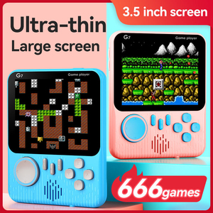 เครื่องเล่นเกมพกพา G7 หน้าจอสี 3.5 นิ้ว พร้อมเกมในตัว 3000 เกม รองรับ FC สีชมพู - Product Image 2