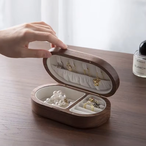 Recycled Material Simple Oval Magnetic Flip Lid Jewelry Box Multi-Grid Jewelry Organizer Luxury <b>Storage</b> Case Necklaces <b>Rings</b> - Product Image 6