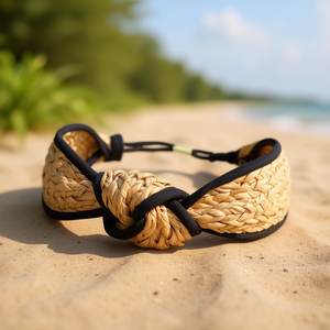 Fascia per capelli Angelina in paglia con nodo, regolabile, accessorio moda estivo da donna - Product Image 2