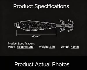 Nuevo señuelo de calamar flotante <span class=keywords><strong>EGI</strong></span> de 4.5cm y 3.4g con partículas luminosas, cebo artificial duro y colorido, modelo 2026 - Product Image 2