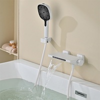 Mitigeur de bain moderne et minimaliste en laiton, robinet de baignoire apparent, ensemble de douche monocommande chaud-froid, style cascade à débit élevé