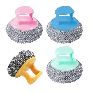 Non-Scratch Imitative Stainless Steel Scrubber PET Palm <b>Scrub</b> Kitchen Cleaning <b>Brush</b> Plastic Pot Dish <b>Brush</b> - Product Image 1