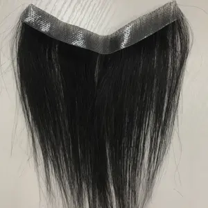 Front Hairline for Men Toupee Hair Patch 1 Piece Russian Hair ST Straight Custom Colors Pieces Ofly Hair Super Thin Skin Pu