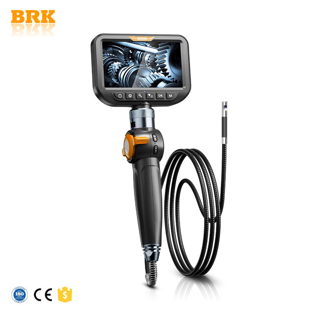 Industrial Borescope 6.5mm Dual Camera 180° Flexible Snake Tube Inspection Camera for Pipe and Steel Detection, 5m Tube