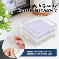 Support de notes autocollantes et distributeur de bloc-notes en acrylique transparent 3x3 pour chambre d'étudiant et organisateur de bureau