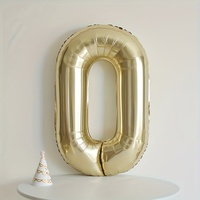 Vente en gros 40 pouces grand ballon de modélisation numérique en or blanc Film aluminium 0-9 décoration photo extérieure pour fête d'anniversaire