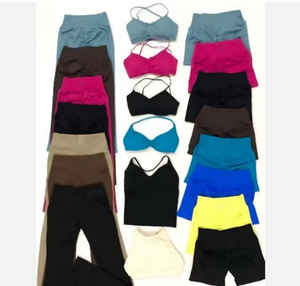 DF per sport da impatto reggiseno da palestra 3 pz Set Yoga da <span class=keywords><strong>donna</strong></span> senza soluzione di continuità Yoga Top alto supporto per tazze rimovibili incorporate - Product Image 1