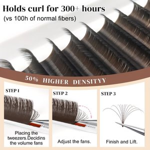 Extensiones de Pestañas A-RIX Marrón Fáciles de Aplicar, Pestañas Individuales Hechas a Mano, Volumen Completo, Pelo Sintético para Injerto en Salón - Product Image 2