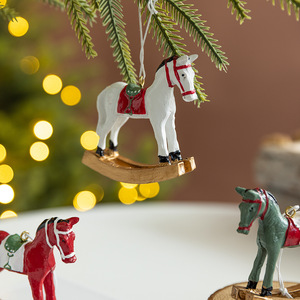 Resin Rocking Horse Christmas Trojan Christmas <b>Tree</b> Pendants Sublimation Hanging Christmas Ornaments <b>Tree</b> Ornament - Product Image 1