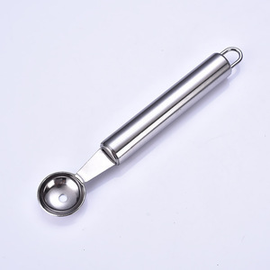 ที่ตักไอศกรีมสแตนเลส ที่ตัดผลไม้แตงโมขนาดเล็ก พร้อมด้ามจับทรงกลม อุปกรณ์ครัวอเนกประสงค์ - Product Image 1
