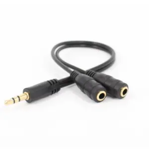 Gold Plate Headphone 3.5 Mm Aux Stereo Y Splitter Double Adaptor