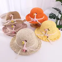 Chapeau de protection solaire pour enfants, couvre-chef d'été avec motif girafe, en paille pour bébés garçons et filles, nouvelle collection