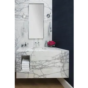 Luxury bath design custom marble countertop makeup vanities floating vanity bathroom marble vanity