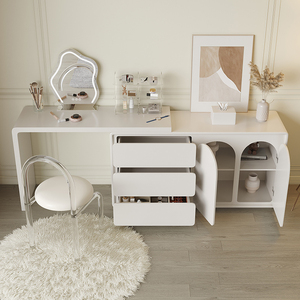 Nordic Modern Design Wooden Vanity Desk Home Furniture Master <strong>Room</strong> Bedroom Luxury Makeup <strong>Dressing</strong> <strong>Table</strong> With Led Mirror - Product Image 4