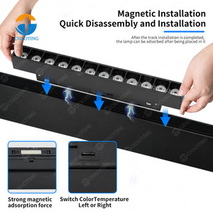 Nam châm đường sắt LED Tracklight siêu thị ánh sáng LED đồ đạc 3 màu sắc dial-up Switchable Magnetic LED ánh sáng với từ theo dõi đường sắt - Product Image 5