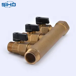 Factory direct sale cheap 3 way brass manifold for underfloor heating system