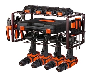 Electric Drill Storage Rack Hanging Wall Mounted Holds Metal Power Tool Organizer Rack