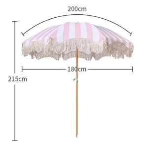 Sombrilla de playa escénica al aire libre para protección solar, sombrilla publicitaria para <span class=keywords><strong>patio</strong></span> de Villa de Hotel con flecos - Product Image 1