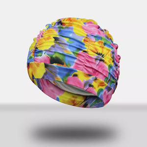 <span class=keywords><strong>Bonnet</strong></span> de bain unisexe élastique en silicone imprimé pour adultes avec cheveux longs pour hommes et femmes pour <span class=keywords><strong>piscine</strong></span> - Product Image 2