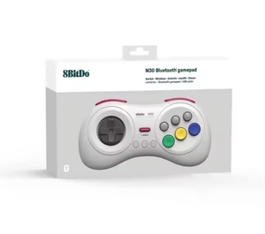 Manette de jeu sans fil originale 8BitDo M30 2.4G Mini blanche, batterie 480mAh, 35H d'autonomie, fonction Turbo pour PC, consoles SEGA Mini - Product Image 5