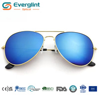 Lunettes de soleil pilote Everglint de haute qualité à monture intégrale et double pont en métal, polarisées, protection UV400 %, style classique pour la conduite
