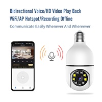Caméras de sécurité ampoule sans fil pour intérieur et extérieur avec détection de mouvement par projecteur et audio bidirectionnel pour la sécurité domestique