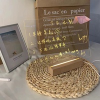 Panneau de message en acrylique, bricolage, Graffiti, base de veilleuse LED en bois