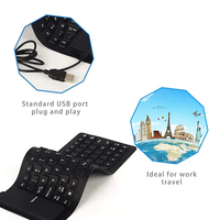 Anpassbare Faltbare Silikon-Tastatur mit 109 Tasten, USB-Kabelgebunden, Wasserdicht, Aufrollbare Tastatur für PC, Notebook und Laptop