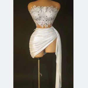 Pakaian Wanita Ocstrade, Atasan Korset Payet, Rok Putih, Kostum Panggung untuk Pertunjukan Musik, Kostum Tari Dewasa - Product Image 6