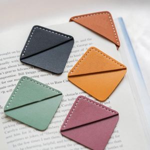Cute Book Marker Mixed Colors Square Shape PU Leather Corner <b>Bookmark</b> Paper Clip for Reading - Product Image 3