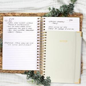 ZICOTO Spiral Notebook B5 College Ruled 300 Pages Beige Linen Cover Journal For Women Gift <b>Note</b> <b>Book</b> - Product Image 2