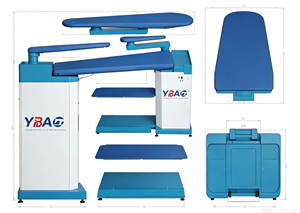Table à repasser à aspiration YBAO avec bras auxiliaire, planche de pressage industrielle pour le repassage à la vapeur - Product Image 2